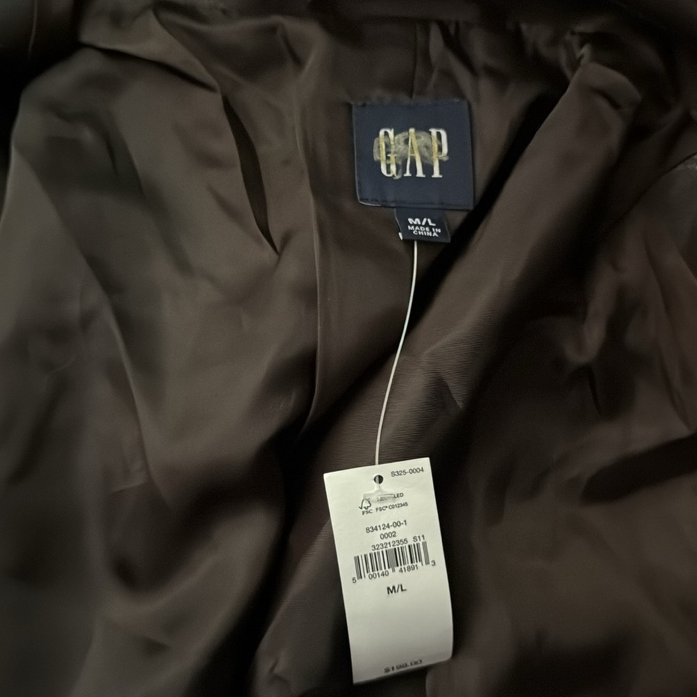 NWT! GAP Terra Brown Vegan Leather Swing Jacket - Size XS/S or M/L - Picture 7 of 7